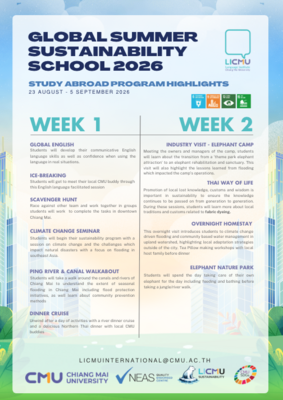 【海外學習活動】鼓勵同學報名參加泰國清邁大學暑期課程(LICMU Sustainability School 2026)圖片